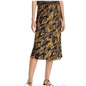 NWOT ATM Michael Thomas Melillo Silk Camo Midi Skirt XS